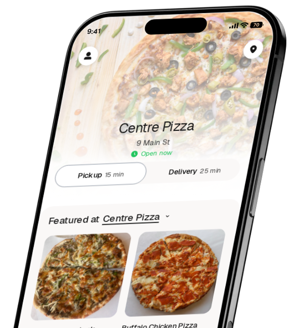 Centre Pizza app preview