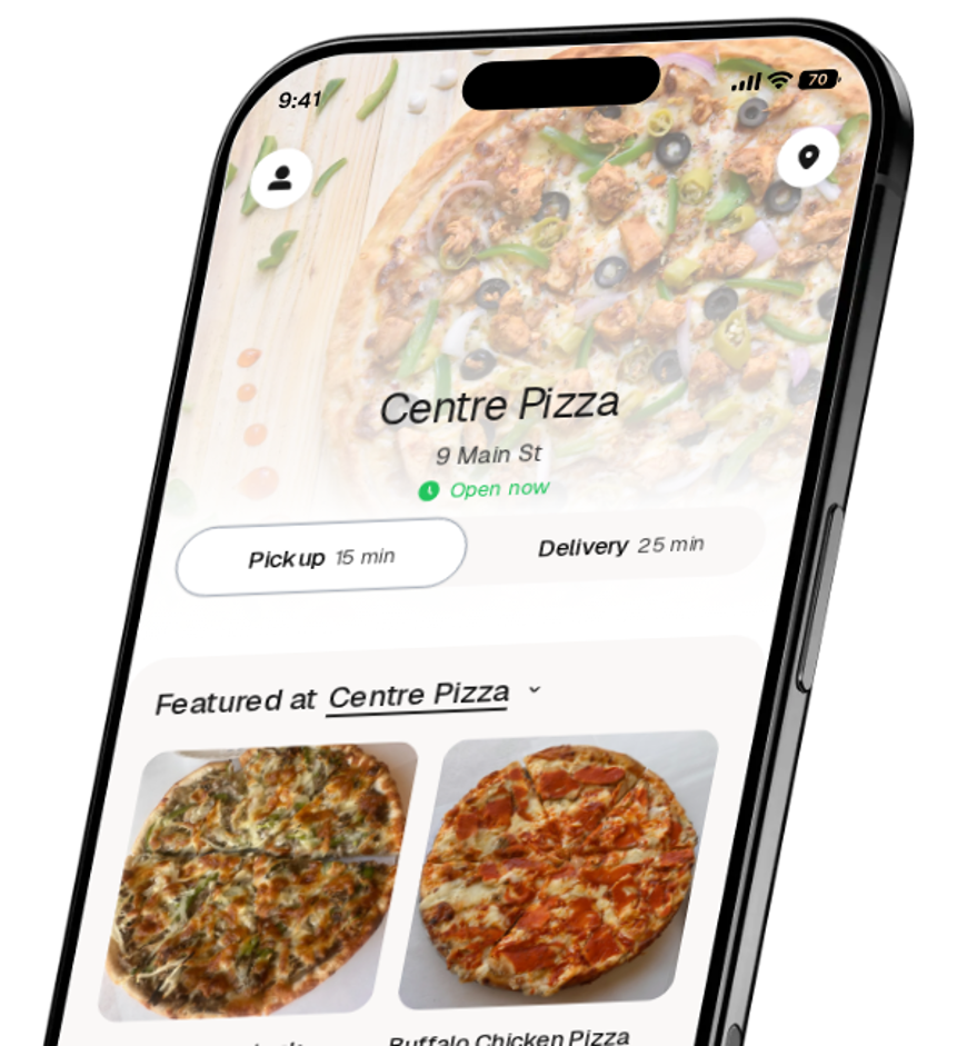 Centre Pizza app preview