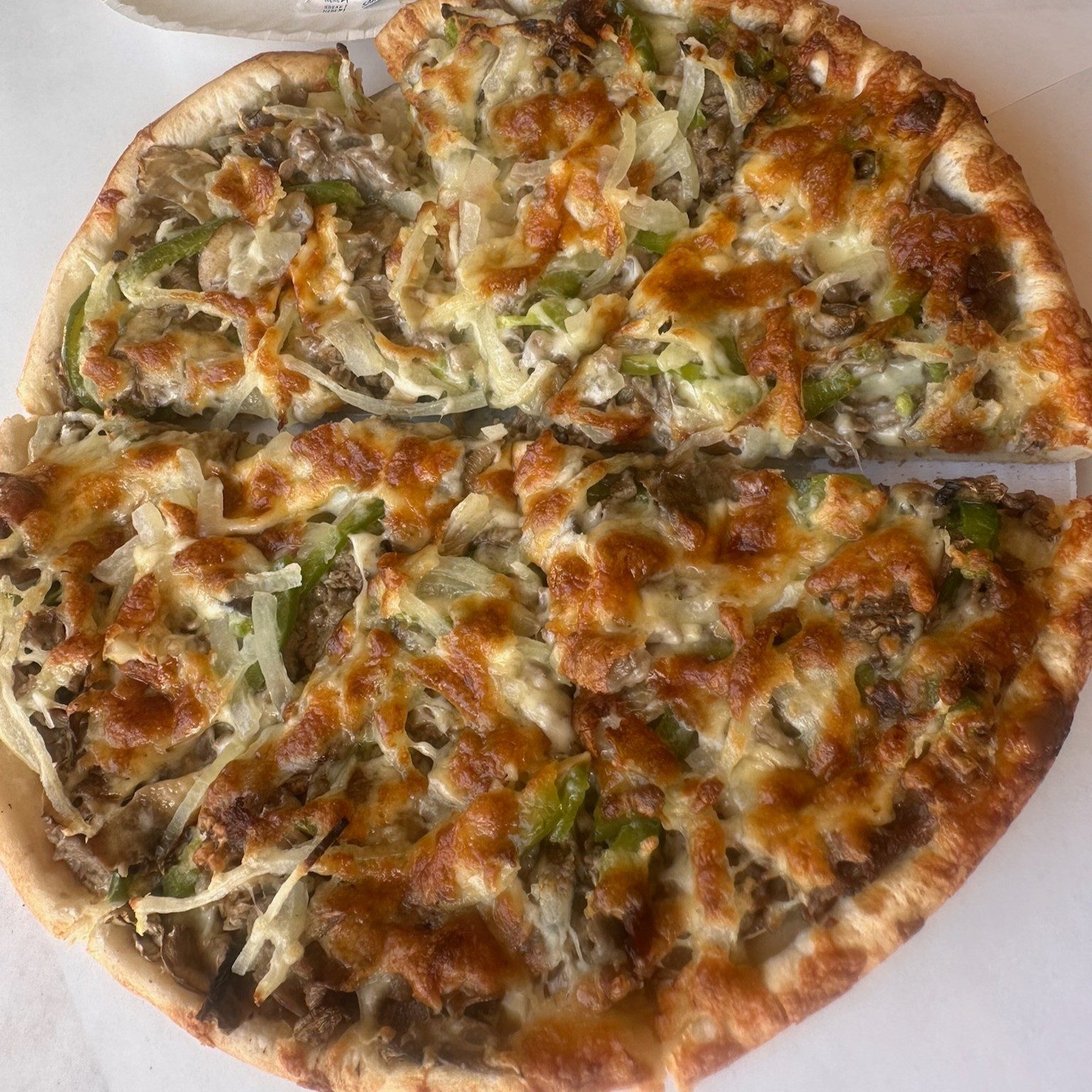 Philly Cheesesteak Pizza.