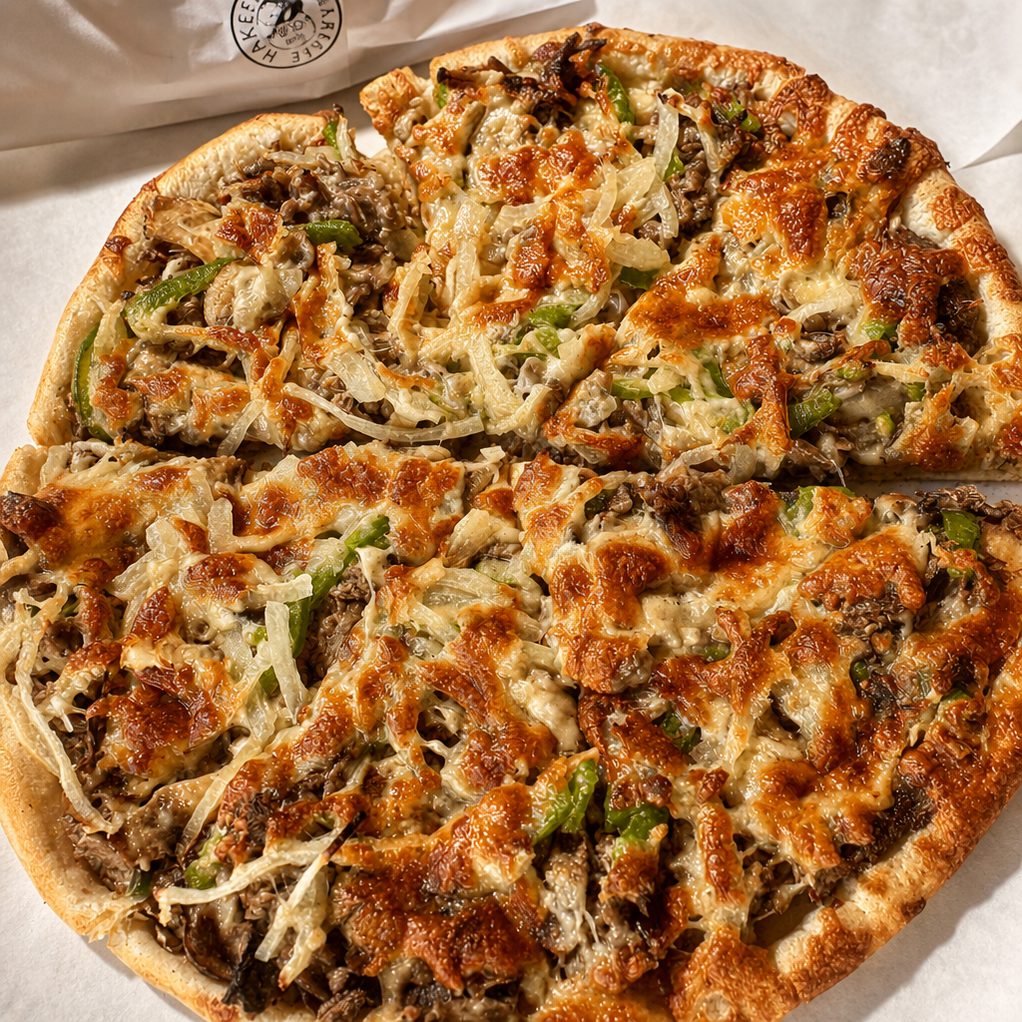 Philly Cheesesteak Pizza.